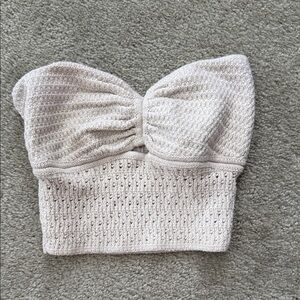 American Eagle Outfitters Cream Knit Crop Top